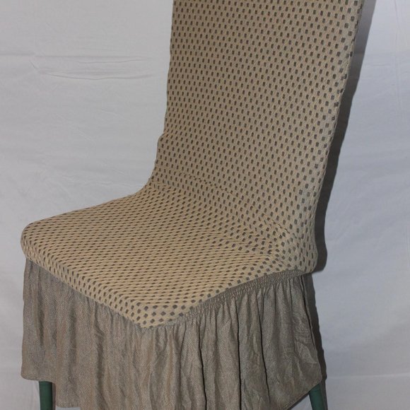 SET OF 2 CARTER STRETCH SLIPCOVERS DINING KITCHEN CHAIR COVERS 11” RUFFLE SKIRT - Picture 2 of 8